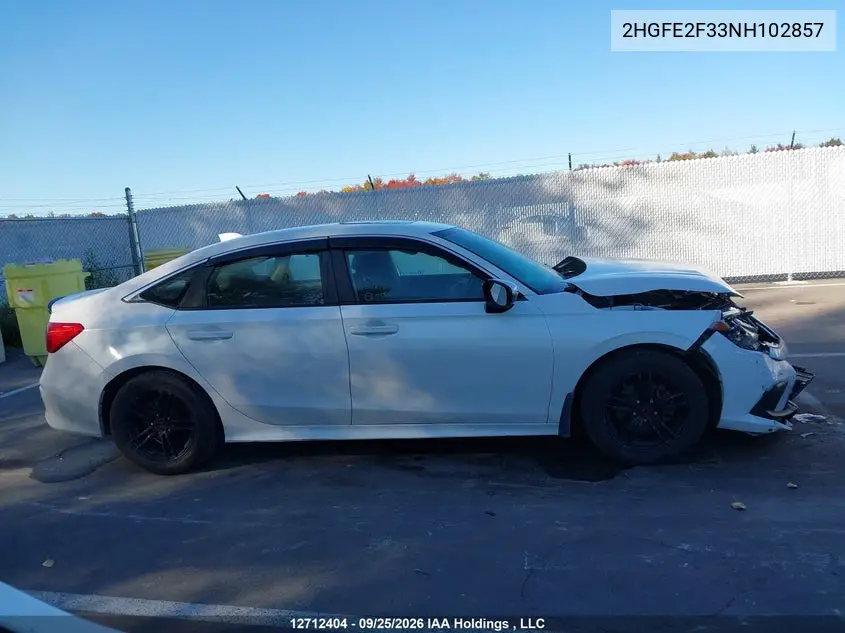 2022 HONDA CIVIC VIN 2HGFE2F33NH102857 — фото 13
