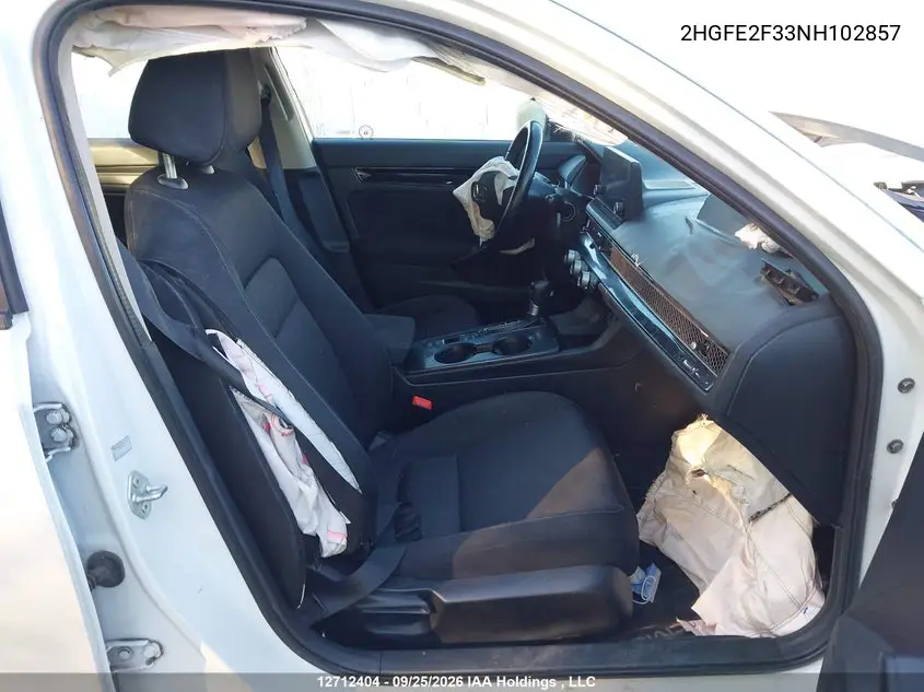 2022 HONDA CIVIC VIN 2HGFE2F33NH102857 — фото 5