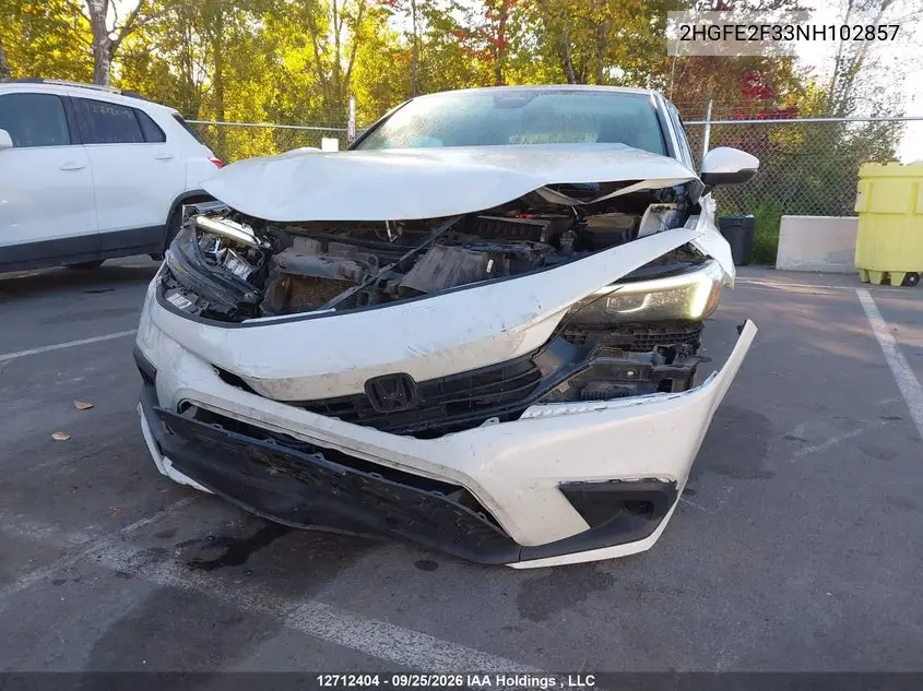 2022 HONDA CIVIC VIN 2HGFE2F33NH102857 — фото 6