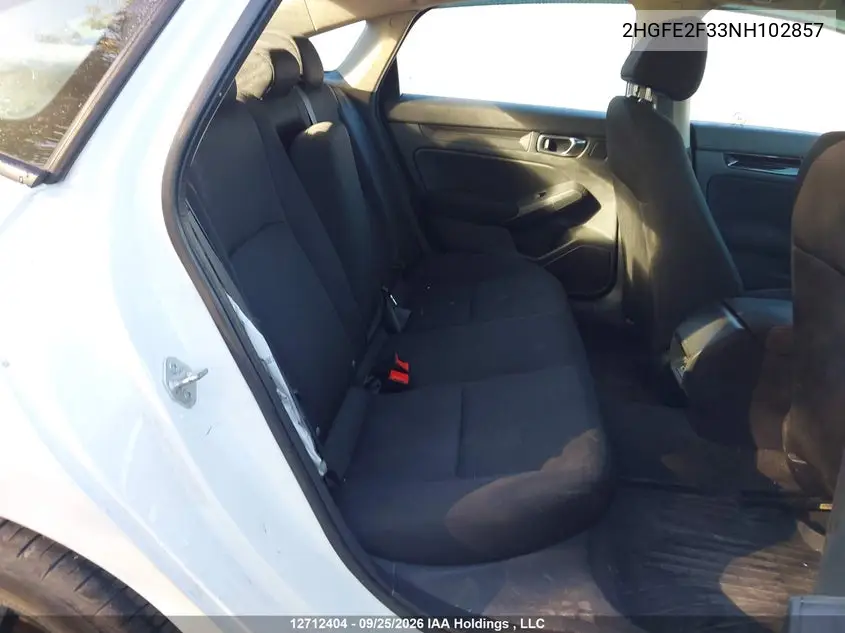 2022 HONDA CIVIC VIN 2HGFE2F33NH102857 — фото 8