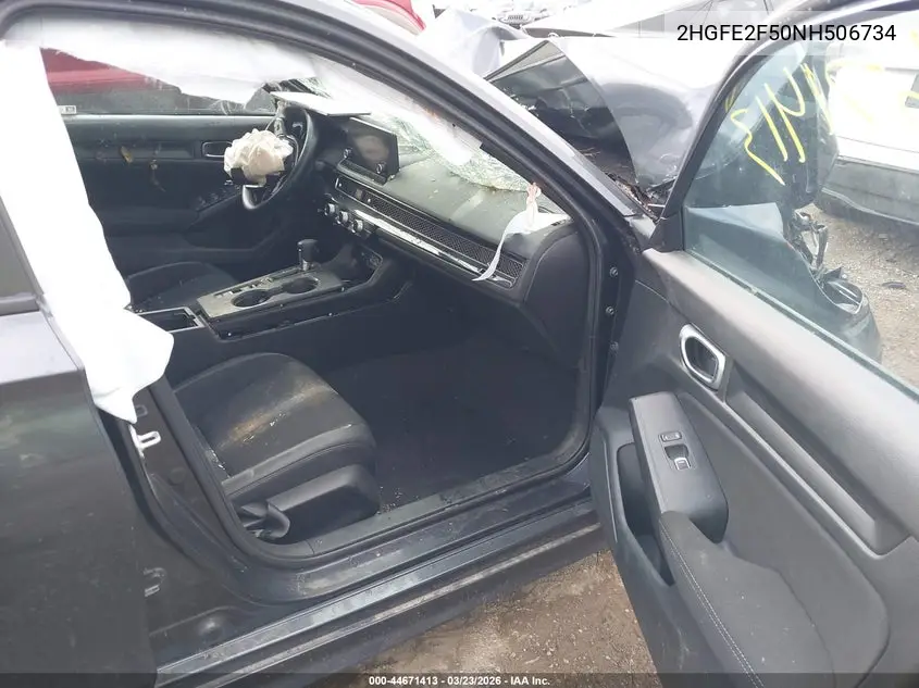 2022 HONDA CIVIC VIN 2HGFE2F50NH506734 — фото 5