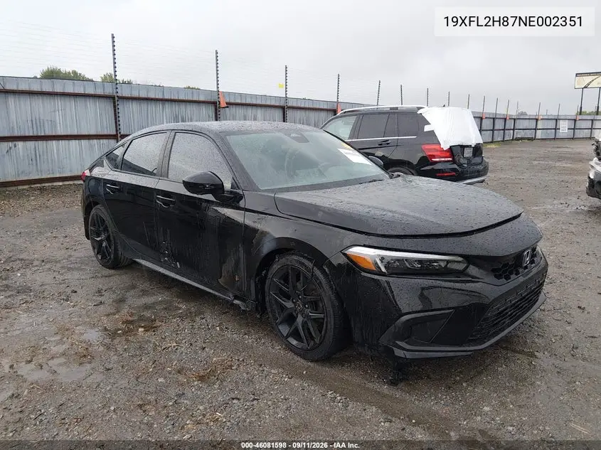 HONDA CIVIC 2022, VIN 19XFL2H87NE002351