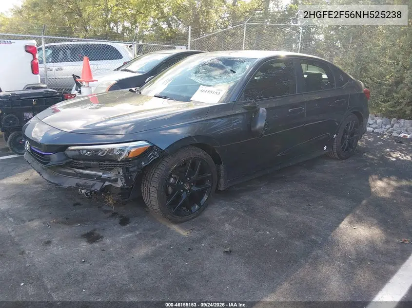 2022 HONDA CIVIC VIN 2HGFE2F56NH525238 — фото 2