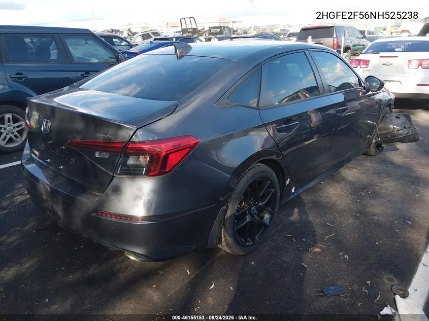 2022 HONDA CIVIC VIN 2HGFE2F56NH525238 — фото 4
