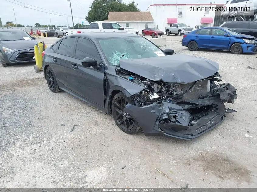 HONDA CIVIC 2022, VIN 2HGFE2F59NH603883
