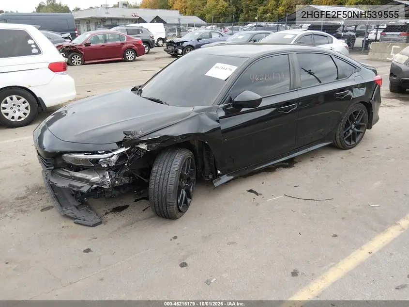2022 HONDA CIVIC VIN 2HGFE2F50NH539555 — фото 2