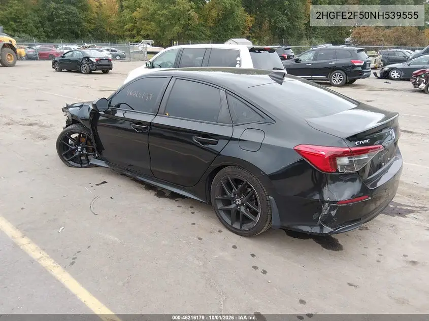 2022 HONDA CIVIC VIN 2HGFE2F50NH539555 — фото 3