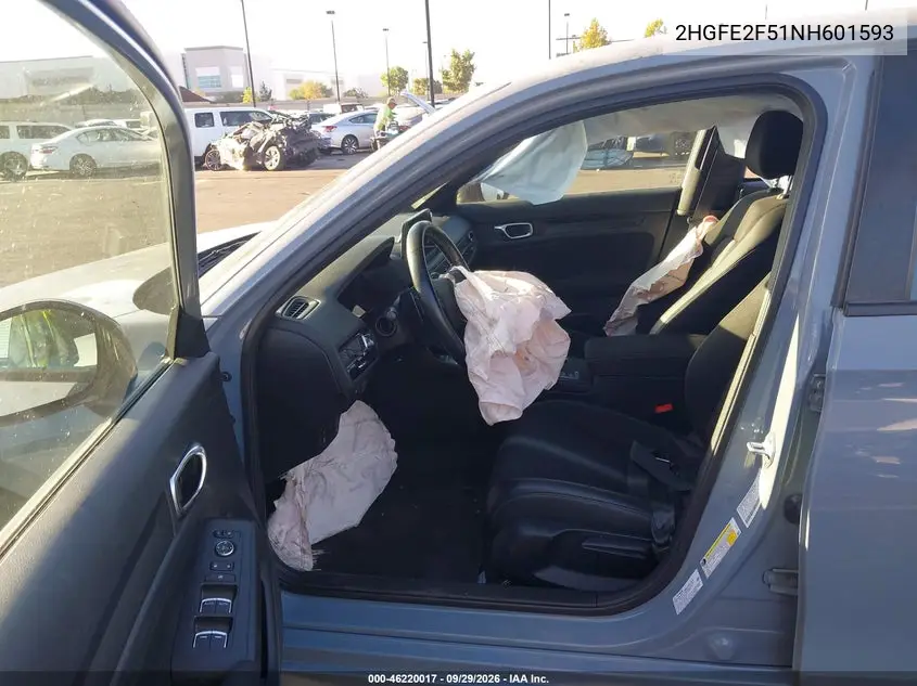 2022 HONDA CIVIC VIN 2HGFE2F51NH601593 — фото 5