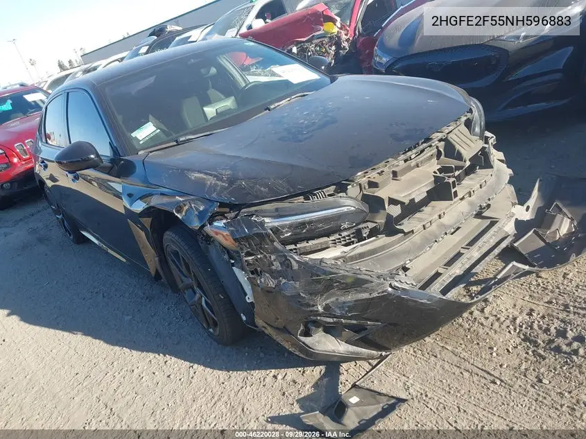 HONDA CIVIC 2022, VIN 2HGFE2F55NH596883