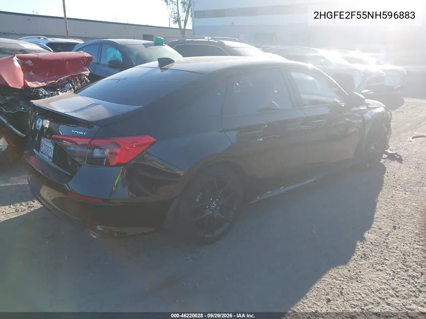 2022 HONDA CIVIC VIN 2HGFE2F55NH596883 — фото 4