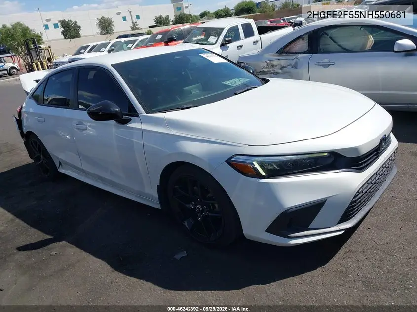 HONDA CIVIC 2022, VIN 2HGFE2F55NH550681