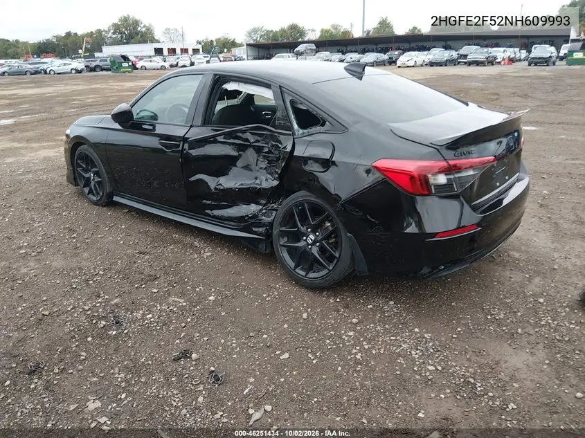 2022 HONDA CIVIC VIN 2HGFE2F52NH609993 — фото 3