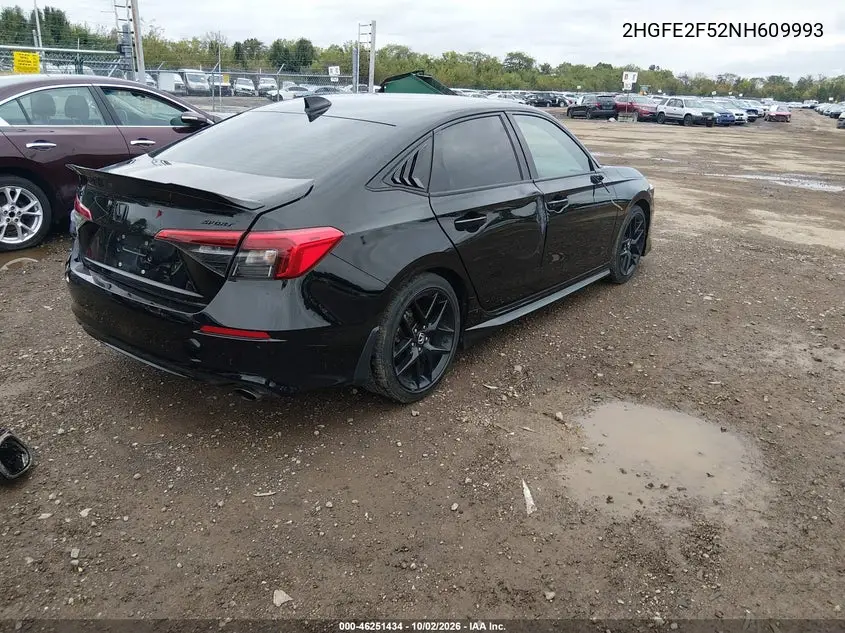 2022 HONDA CIVIC VIN 2HGFE2F52NH609993 — фото 4