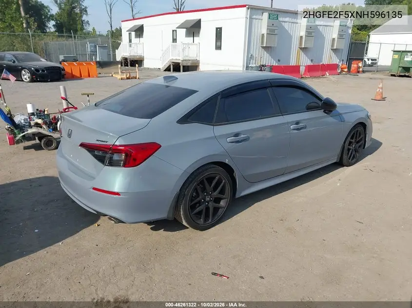 2022 HONDA CIVIC VIN 2HGFE2F5XNH596135 — фото 4