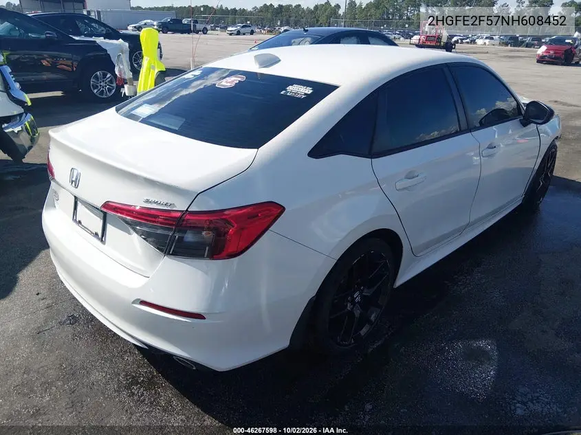 2022 HONDA CIVIC VIN 2HGFE2F57NH608452 — фото 4