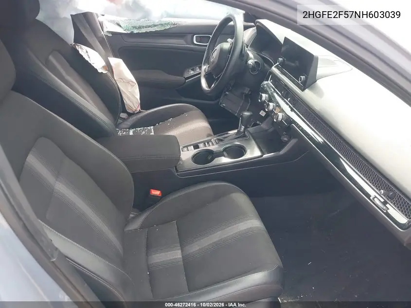 2022 HONDA CIVIC VIN 2HGFE2F57NH603039 — фото 5