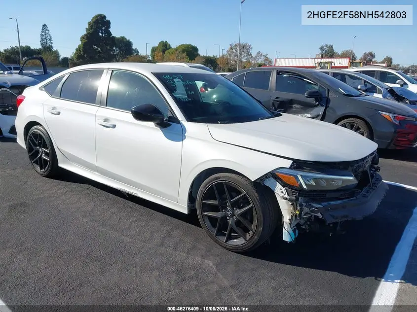 HONDA CIVIC 2022, VIN 2HGFE2F58NH542803