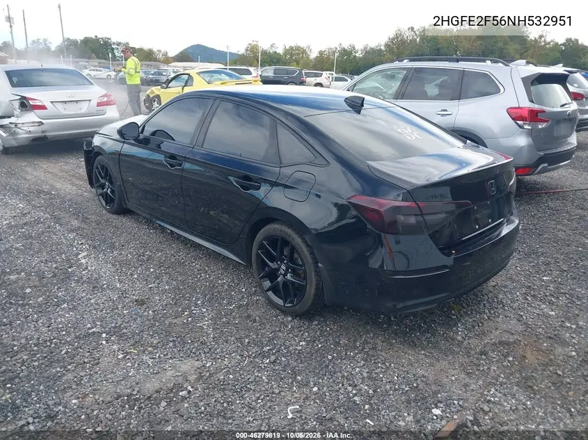 2022 HONDA CIVIC VIN 2HGFE2F56NH532951 — фото 3