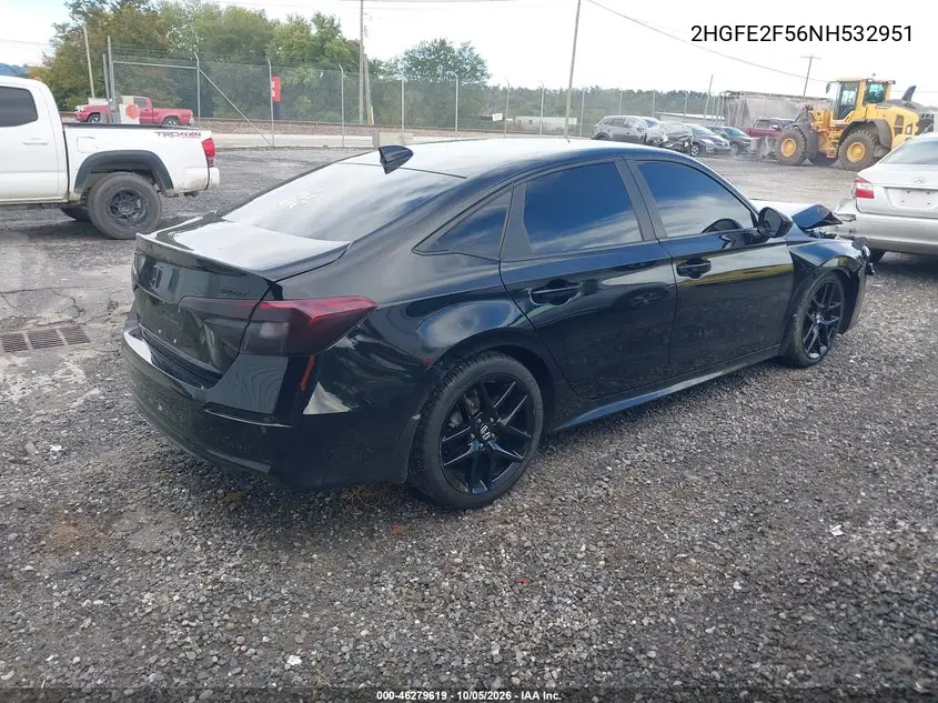 2022 HONDA CIVIC VIN 2HGFE2F56NH532951 — фото 4
