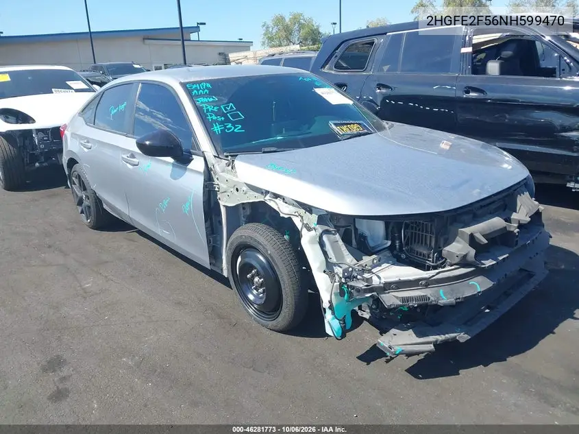 HONDA CIVIC 2022, VIN 2HGFE2F56NH599470