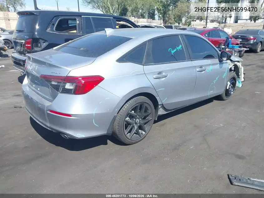 2022 HONDA CIVIC VIN 2HGFE2F56NH599470 — фото 4