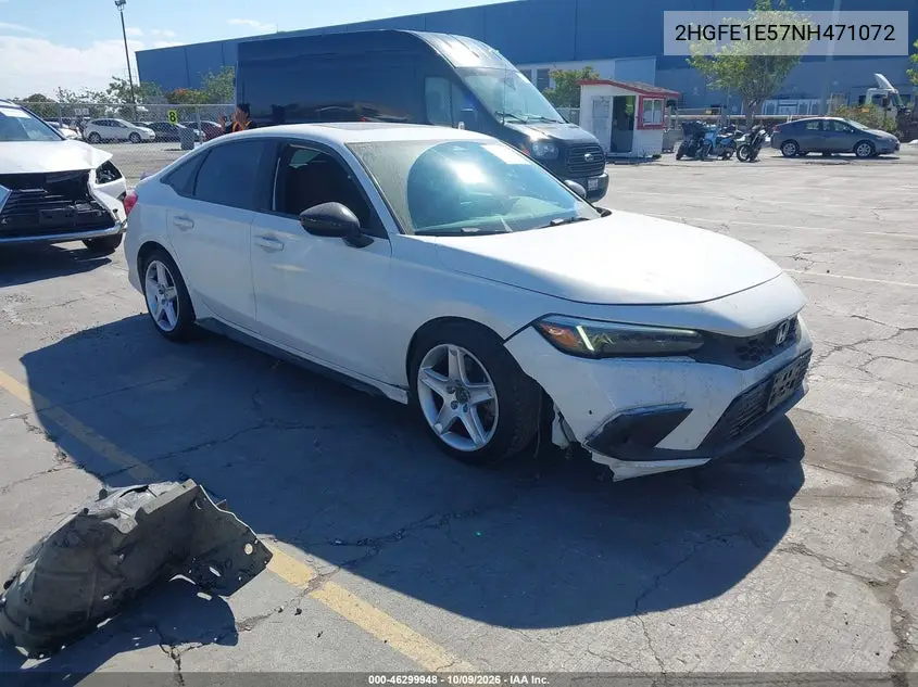 HONDA CIVIC 2022, VIN 2HGFE1E57NH471072