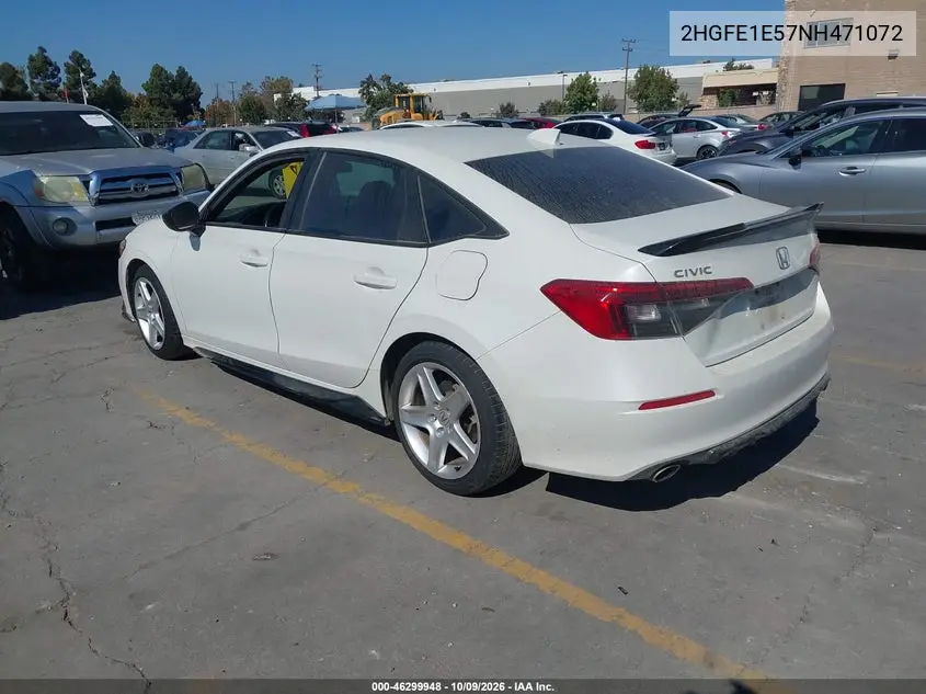2022 HONDA CIVIC VIN 2HGFE1E57NH471072 — фото 3
