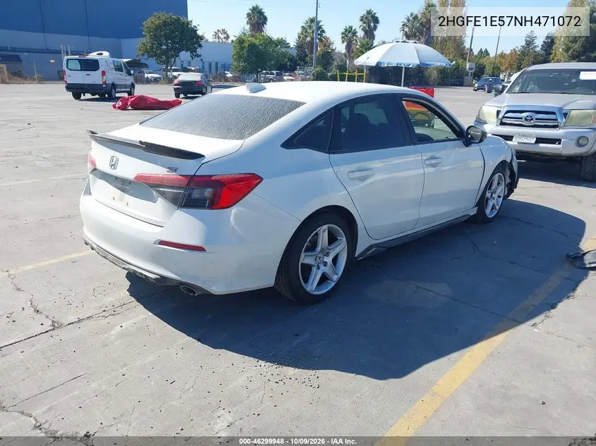 2022 HONDA CIVIC VIN 2HGFE1E57NH471072 — фото 4