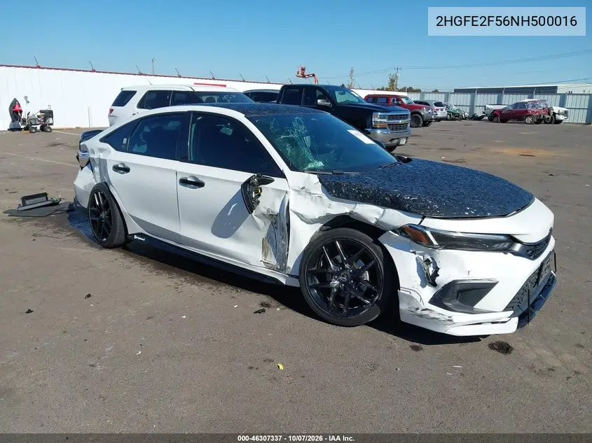 HONDA CIVIC 2022, VIN 2HGFE2F56NH500016