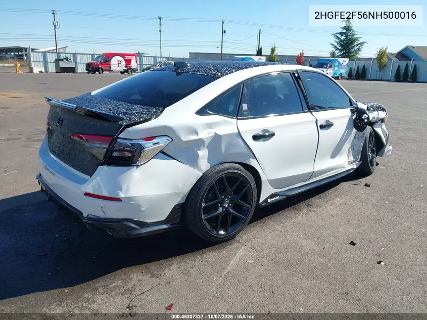2022 HONDA CIVIC VIN 2HGFE2F56NH500016 — фото 4