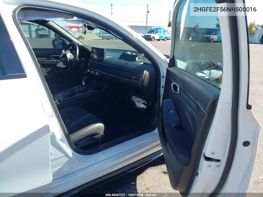 2022 HONDA CIVIC VIN 2HGFE2F56NH500016 — фото 5