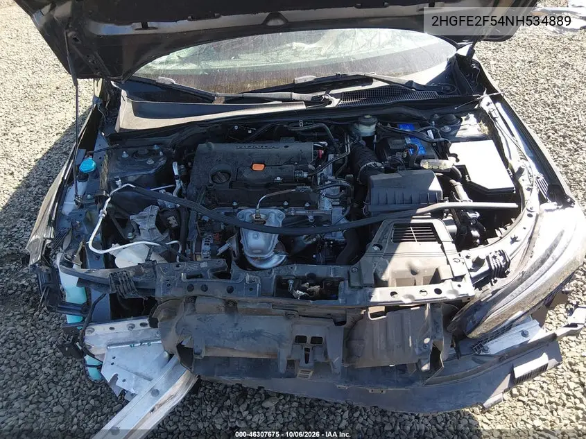 2022 HONDA CIVIC VIN 2HGFE2F54NH534889 — фото 10