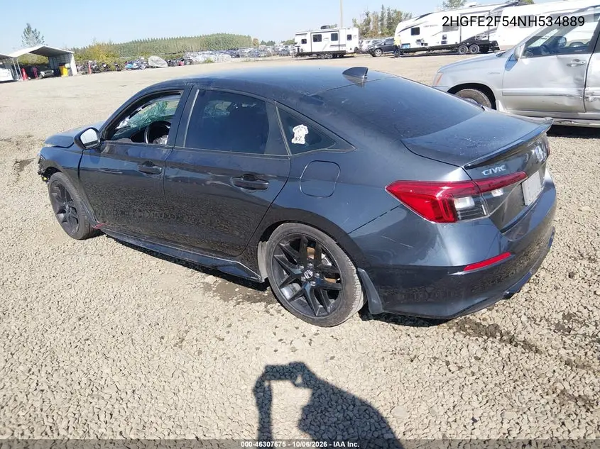 2022 HONDA CIVIC VIN 2HGFE2F54NH534889 — фото 3