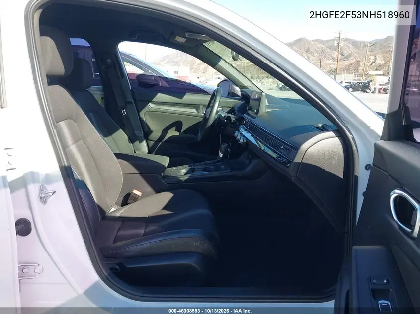 2022 HONDA CIVIC VIN 2HGFE2F53NH518960 — фото 5