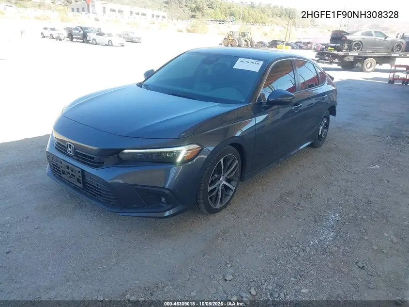 2022 HONDA CIVIC VIN 2HGFE1F90NH308328 — фото 2