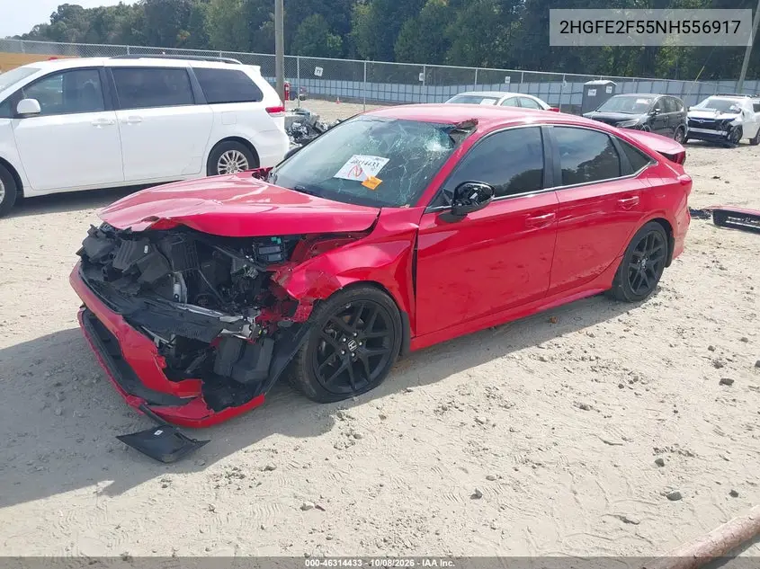 2022 HONDA CIVIC VIN 2HGFE2F55NH556917 — фото 2
