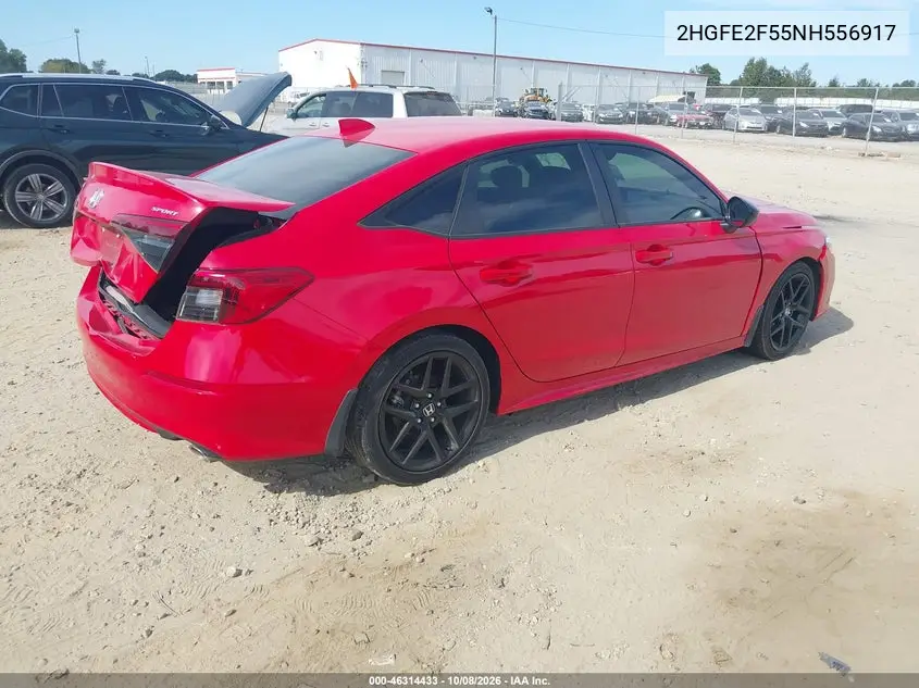 2022 HONDA CIVIC VIN 2HGFE2F55NH556917 — фото 4