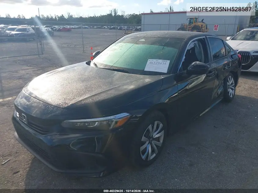 2022 HONDA CIVIC VIN 2HGFE2F25NH528587 — фото 2