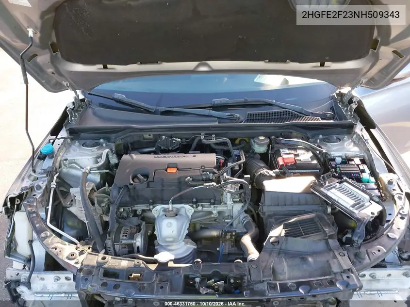 2022 HONDA CIVIC VIN 2HGFE2F23NH509343 — фото 10