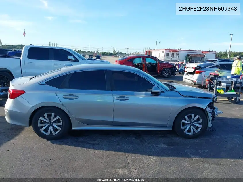 2022 HONDA CIVIC VIN 2HGFE2F23NH509343 — фото 14