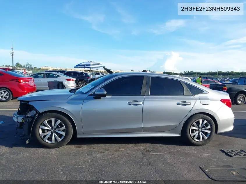 2022 HONDA CIVIC VIN 2HGFE2F23NH509343 — фото 15
