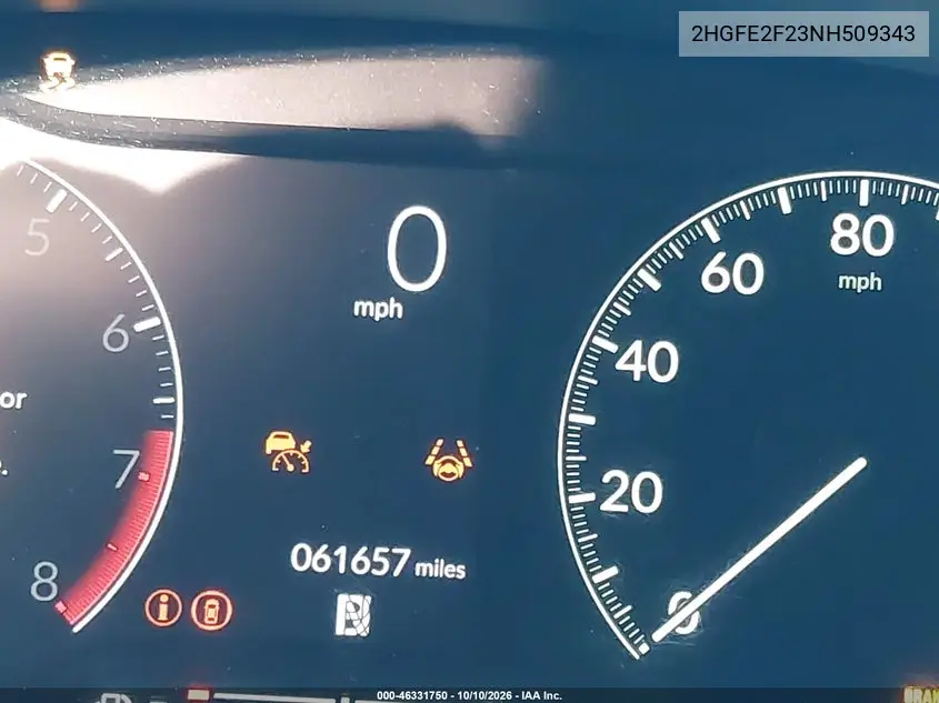 2022 HONDA CIVIC VIN 2HGFE2F23NH509343 — фото 16