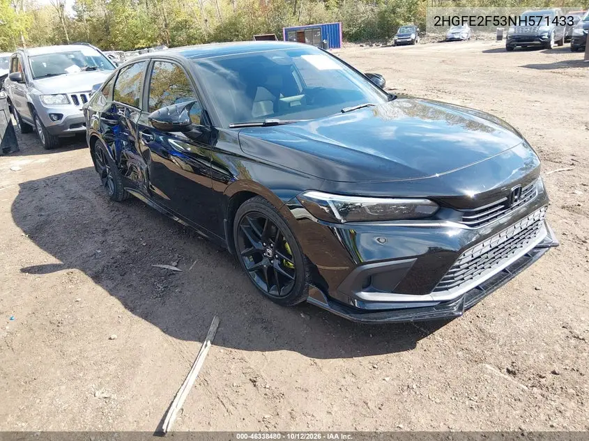 HONDA CIVIC 2022, VIN 2HGFE2F53NH571433