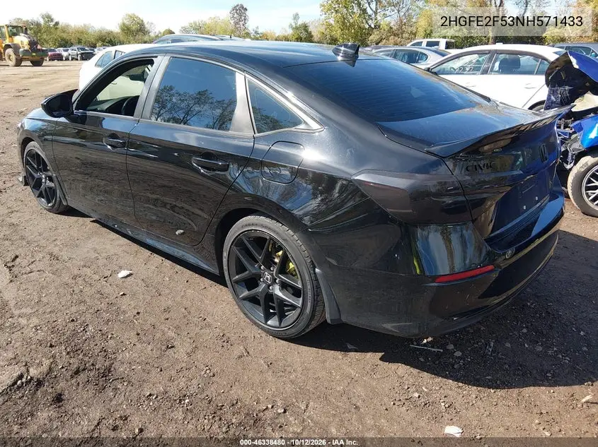 2022 HONDA CIVIC VIN 2HGFE2F53NH571433 — фото 3