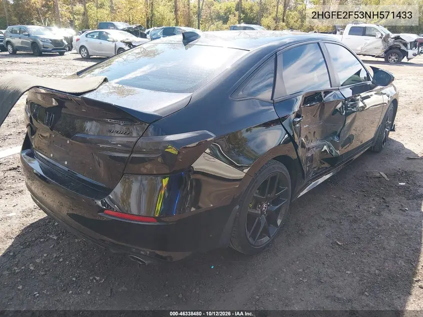 2022 HONDA CIVIC VIN 2HGFE2F53NH571433 — фото 4