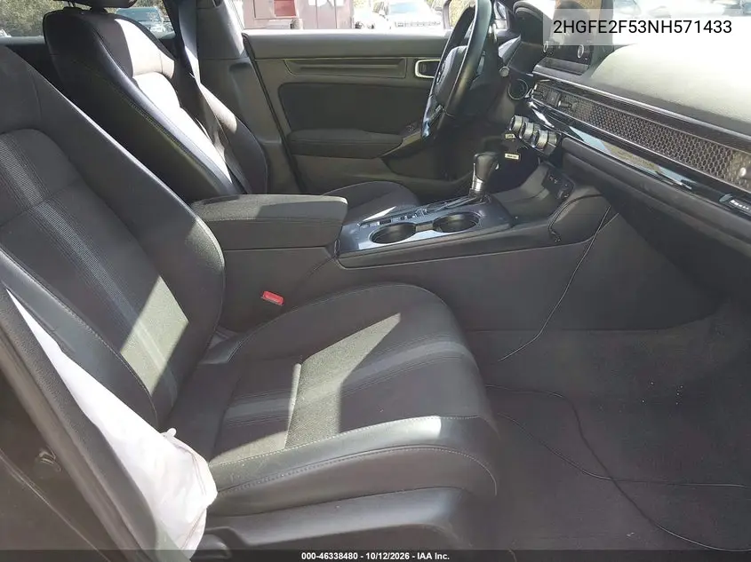 2022 HONDA CIVIC VIN 2HGFE2F53NH571433 — фото 5