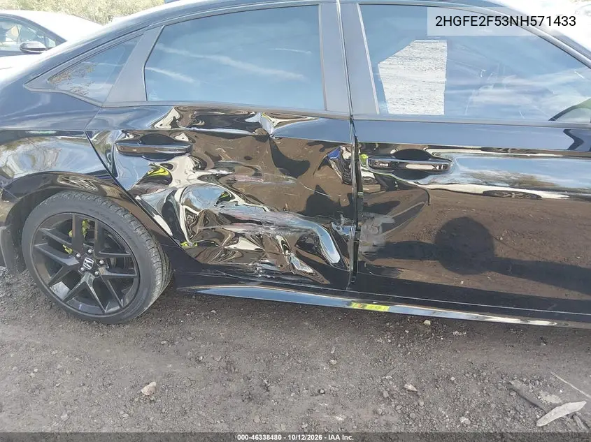 2022 HONDA CIVIC VIN 2HGFE2F53NH571433 — фото 6