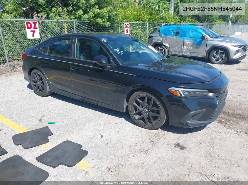 HONDA CIVIC 2022, VIN 2HGFE2F55NH545044
