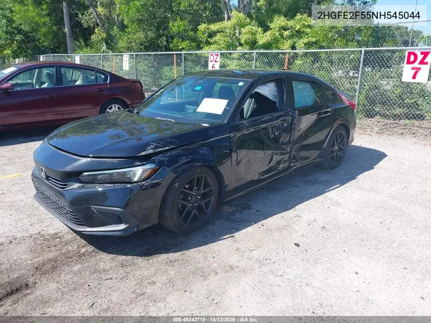 2022 HONDA CIVIC VIN 2HGFE2F55NH545044 — фото 2