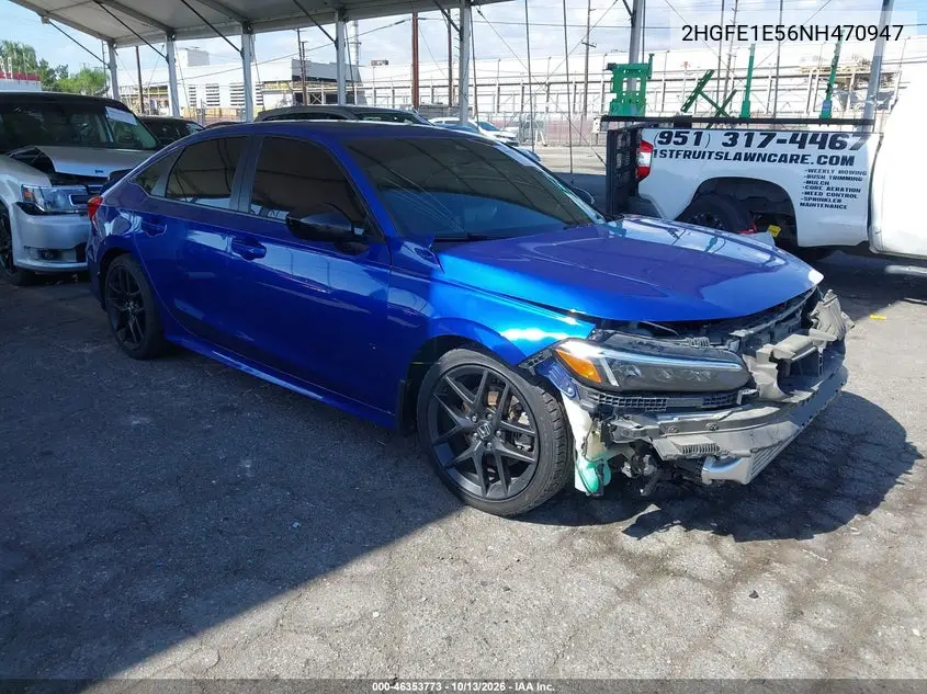 HONDA CIVIC 2022, VIN 2HGFE1E56NH470947